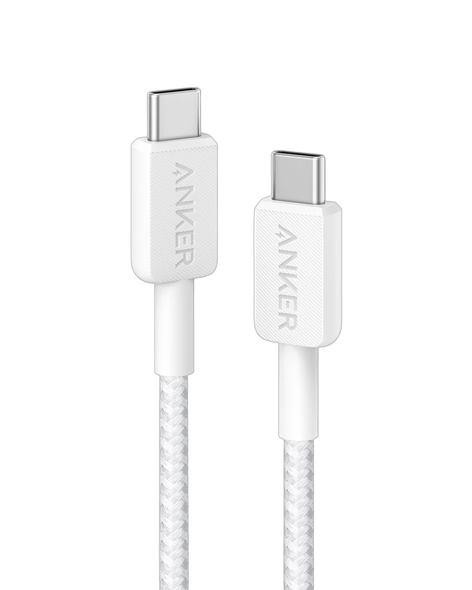 کابل Anker 322 USB-C به USB-C سفید با روکش بافته‌شده