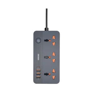 چندراهی برق Green Lion GS-200 مشکی با 3 پریز یونیورسال و درگاه‌های USB