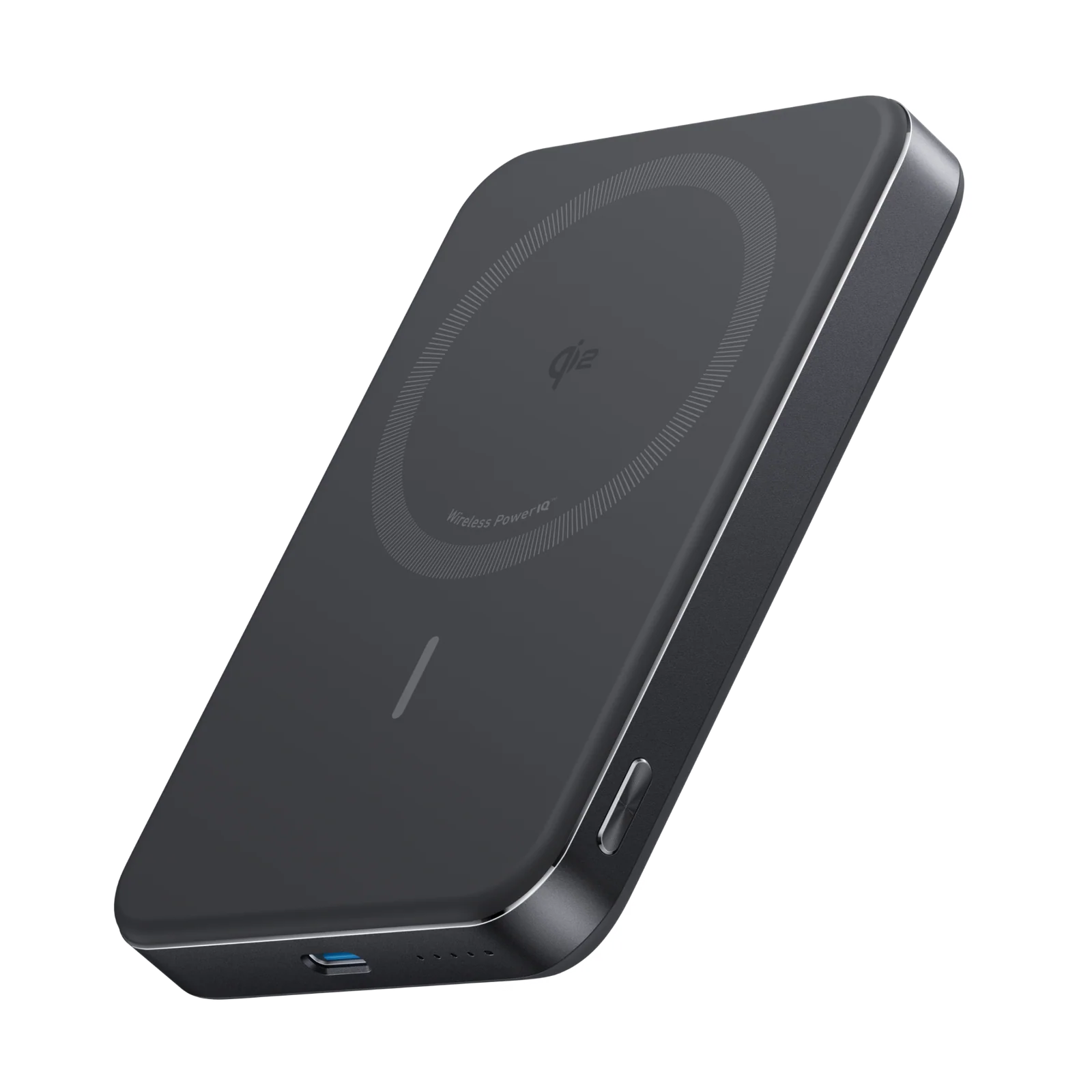 پاوربانک مگنتی مشکی انکر با طراحی باریک و درگاه USB-C