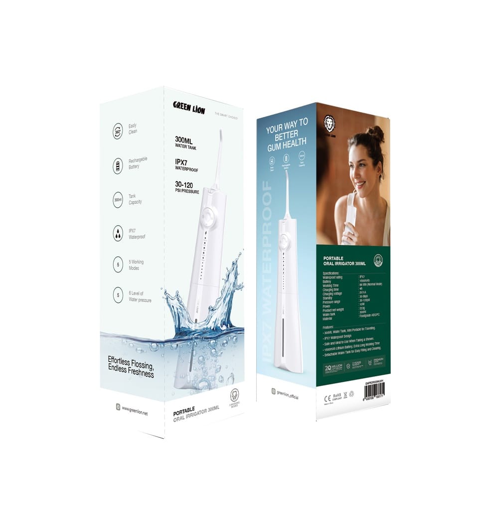 جعبه واتر فلوسر Green Lion Portable Oral Irrigator 300ML سفید