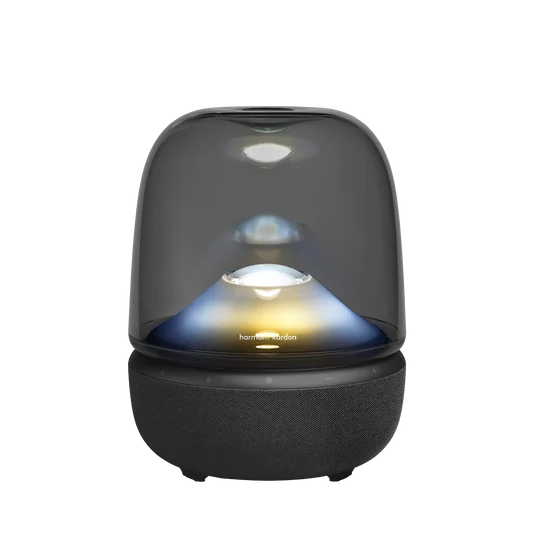 اسپیکر Harman Kardon Aura Studio 5 با نورپردازی سفید و طلایی