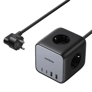 چندراهی رومیزی UGREEN DigiNest با سه پریز برق، دو USB-C و دو USB-A