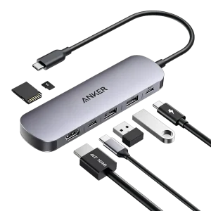 هاب چندکاره 7 در 1 Anker USB-C با HDMI، USB، کارت حافظه و Power Delivery