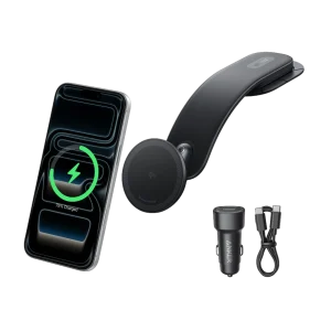 شارژر بی‌سیم خودرو Anker با پایه داشبوردی، شارژر فندکی و کابل USB-C