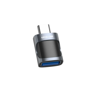 مبدل کوچک گرین لاین USB-A به USB-C با بدنه آلومینیومی مشکی