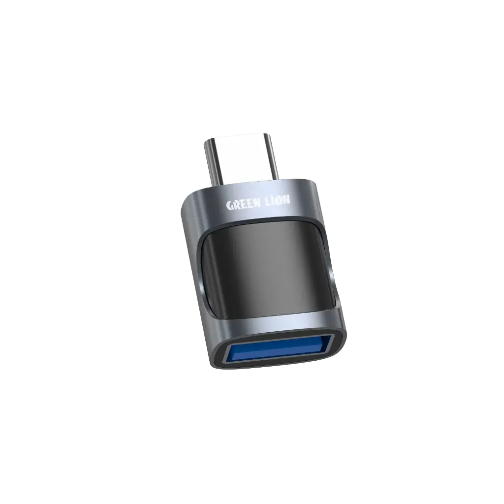 مبدل کوچک گرین لاین USB-A به USB-C با بدنه آلومینیومی مشکی