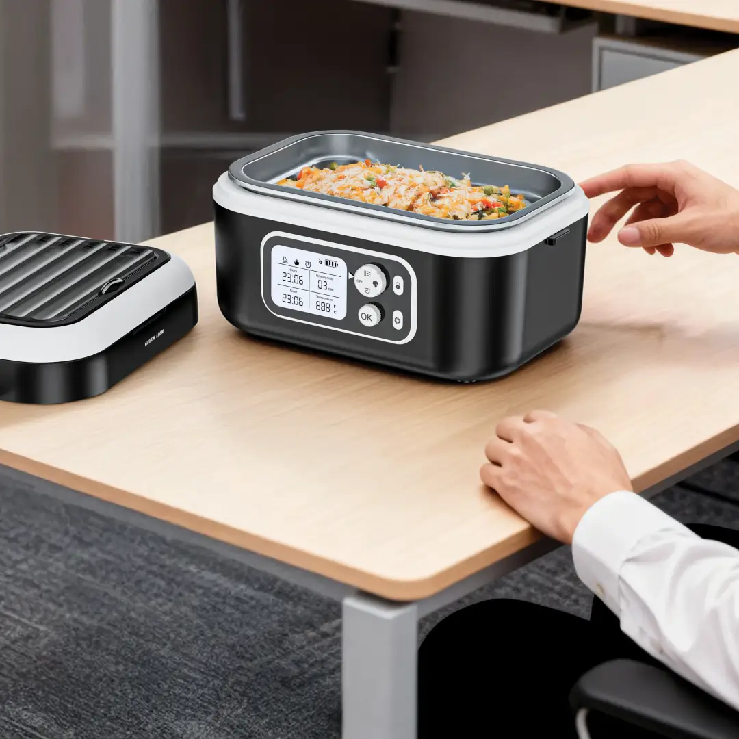 استفاده از ظرف غذای برقی گرین لاین GLB-35 روی میز کار